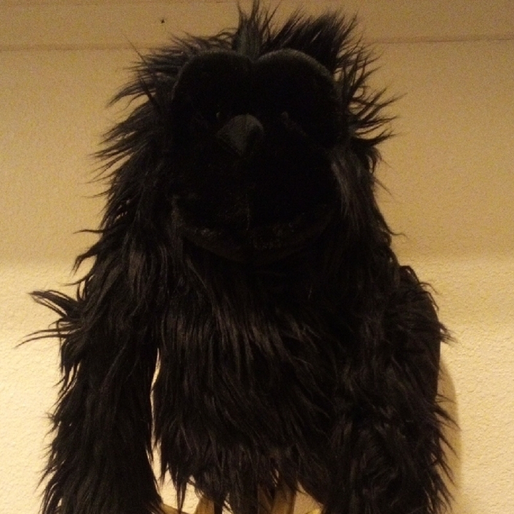 Furry Black Gorilla Plush Puppet - Picture 2 of 4